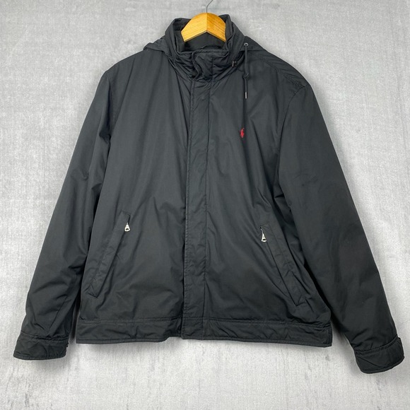 Polo Ralph Lauren Other - Vtg Y2K Polo by Ralph Lauren Mens Jacket L Stowable Hood Fleece Lining Red Pony
